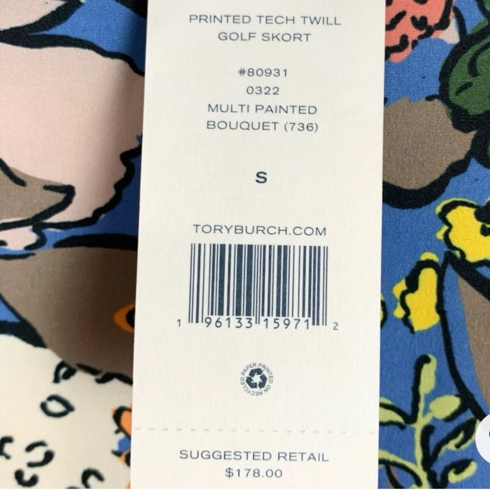 SALE!!! Tory Sport Vibrant Floral Tech Twill Skort - Picture 9 of 9